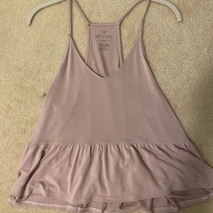 pink peplum tank